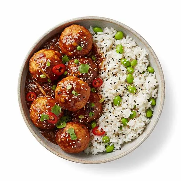 Thai Vegetable Manchurian with Edamame Sesame rice